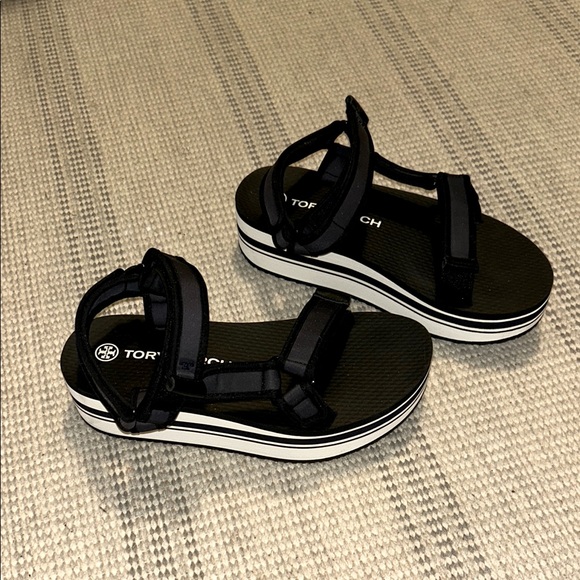 Tory Burch Shoes - Tory Burch Black Sporty Platform Sandals